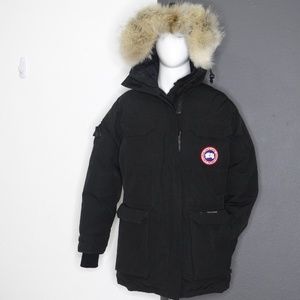 VINTAGE CANADA GOOSE MEN'S EXPEDITION PARKA COYOTE FUR BLACK SIZE SMALL